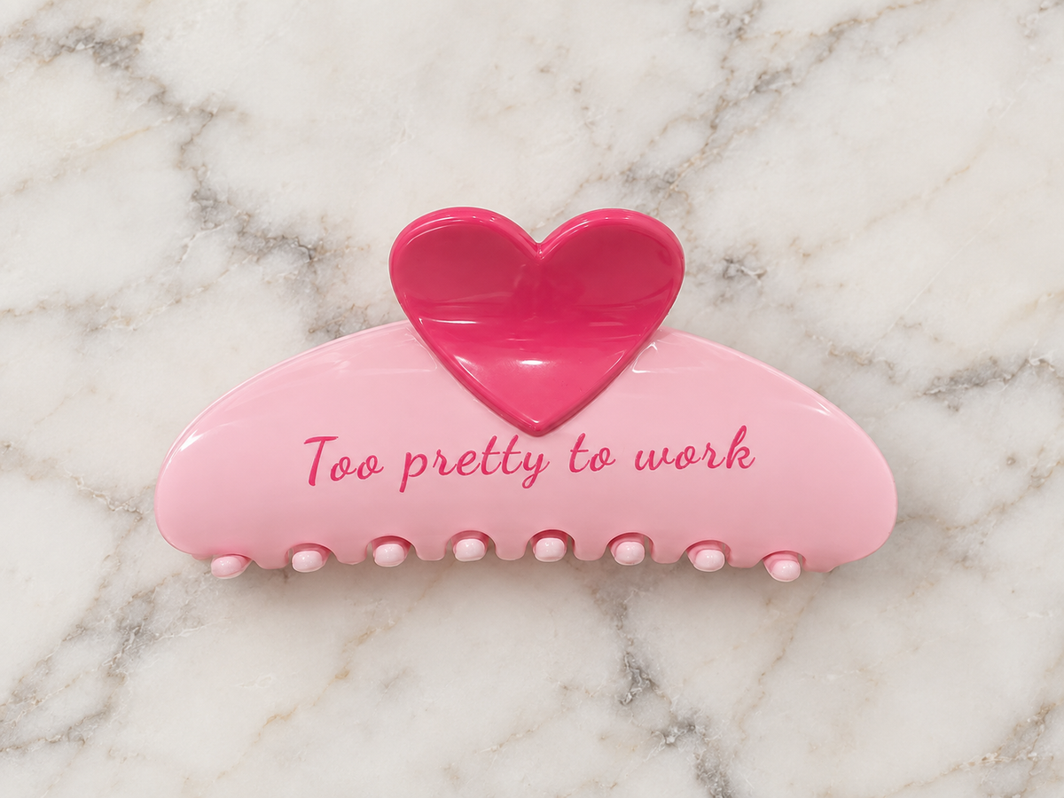“Too pretty to work” Hair clips